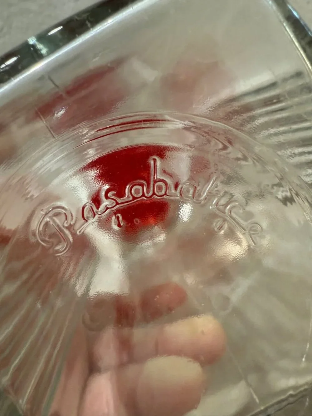 Pasabahce Clear Glass Pitcher With Red Lid 60 Oz Ribbed Design Beverage Containe